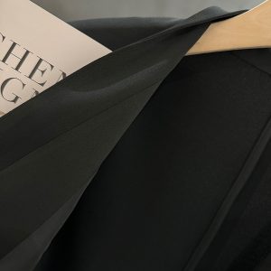 Women's Black Chinese-Style Suit Jacket, Summer Slim-Fit Blazer with Button Closure, Casual High-End Design, 2025 Fashion