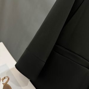 Women's Black Chinese-Style Suit Jacket, Summer Slim-Fit Blazer with Button Closure, Casual High-End Design, 2025 Fashion