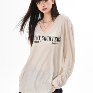 Women's Black Loose Jazz Top - Spicy Girl Dancing Summer Shirt with Sun Protection, Airy Design for Comfort