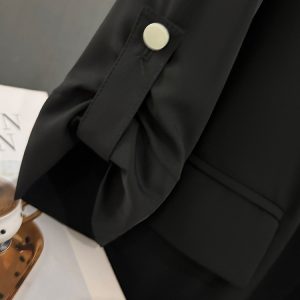 Women's Black Thin Blazer - 2025 Summer Stylish Suit in Unique Lazy Style