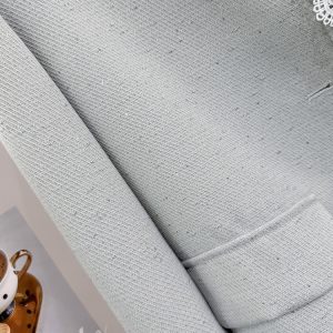 Women's Blue Lace Spliced Short Jacket - Trendy Spring 2025 Fashion for Autumn, Chic Layering Top