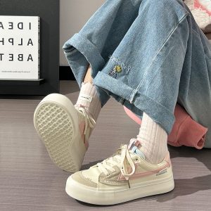 Women's Breathable Canvas Sneakers - Soft Sole, Versatile White Summer Shoes for Casual Youthful Style