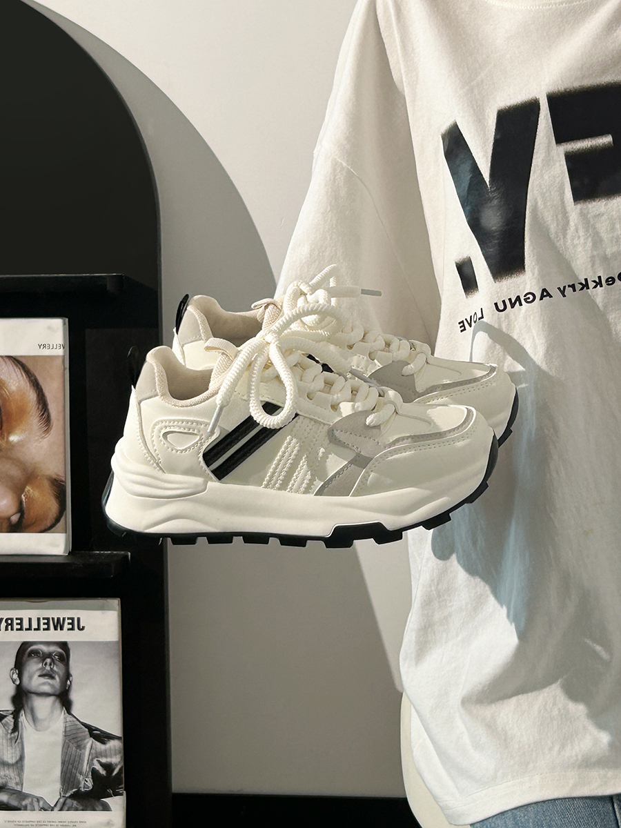 Women's Breathable Mesh Lightweight Soft-Soled Dad Shoes in Wine Red - Versatile Y2K White Sneakers for Everyday Style Women's Breathable Mesh Lightweight Soft-Soled Dad Shoes in Wine Red - Versatile Y2K White Sneakers for Everyday Style