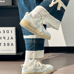 Women's Breathable Mesh Sports Sneakers - Trendy White Canvas Shoes for Summer 2025, Versatile and Stylish for Everyday Wear