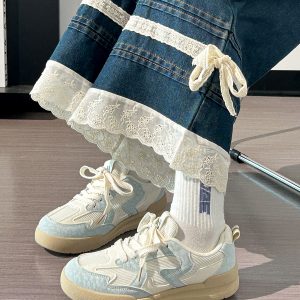 Women's Breathable Mesh Sports Sneakers - Trendy White Canvas Shoes for Summer 2025, Versatile and Stylish for Everyday Wear