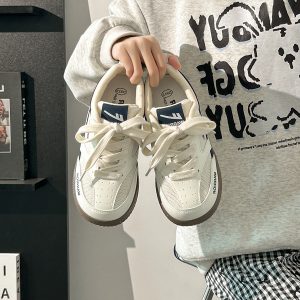 Women's Breathable Mesh Training Shoes, Summer White Sneakers, Original Design Canvas Sneakers for Style and Comfort