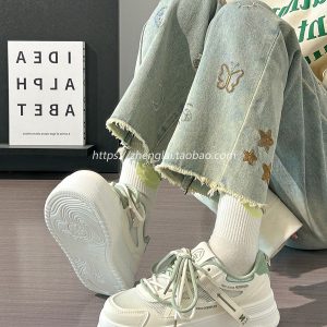 Women's Breathable White Platform Sneakers - Thick-Soled Summer Shoes for Skirts, Height-Increasing, Versatile Big-Toe Design