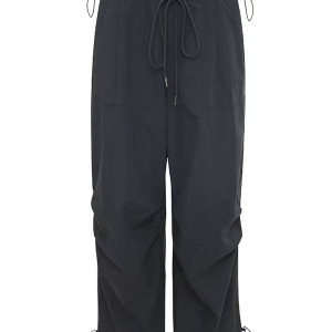 Women's Casual Draped Wide-Leg Pants - American Style Spring/Summer Loose Sports Trousers for Petite Sizes