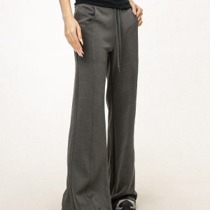 Women's Casual Sports Flared Pants - Micro-Flare Wide-Leg Sweatpants for Yoga & Everyday Wear - American Style