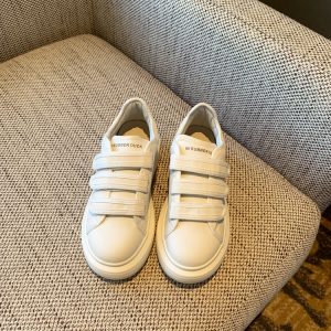 Women's Casual Velcro Sneakers - 2025 College Style, Genuine Leather, Thick-Soled, Versatile White Shoes for Everyday Wear