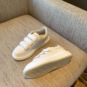 Women's Casual Velcro Sneakers - 2025 College Style, Genuine Leather, Thick-Soled, Versatile White Shoes for Everyday Wear