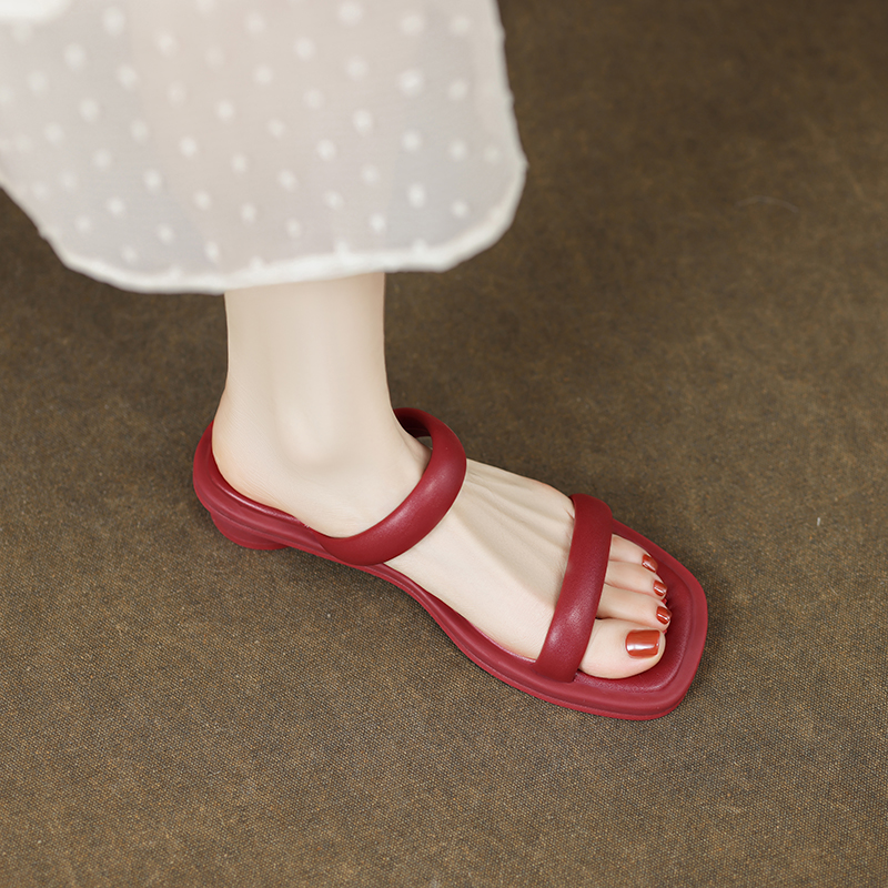 Women’s Chunky Mid-Heel Slide Sandals - Comfortable Open-Toe Design for Summer Casual Wear, Versatile Square Toe Slippers Women’s Chunky Mid-Heel Slide Sandals - Comfortable Open-Toe Design for Summer Casual Wear, Versatile Square Toe Slippers