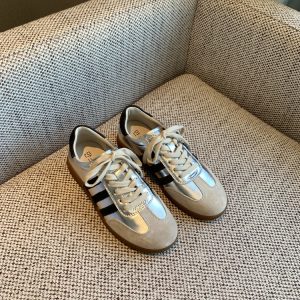 Women's Color-Block Lace-Up Flat Genuine Leather Casual Cycling Sneakers - Trendy 2025 Fashion Footwear