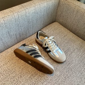 Women's Color-Block Lace-Up Flat Genuine Leather Casual Cycling Sneakers - Trendy 2025 Fashion Footwear