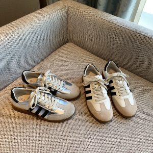 Women's Color-Block Lace-Up Flat Genuine Leather Casual Cycling Sneakers - Trendy 2025 Fashion Footwear