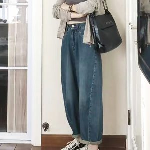 Women's Curved Knife Dad Pants 2025 - Loose Fit Cross Pants for Petite & Plus-Size, Fashionable Sickle Style Jeans