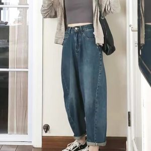 Women's Curved Knife Dad Pants 2025 - Loose Fit Cross Pants for Petite & Plus-Size, Fashionable Sickle Style Jeans