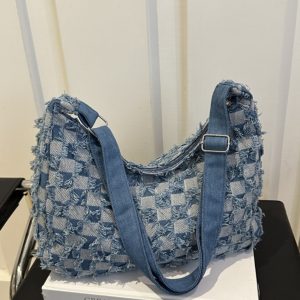 Women's Denim Dumpling Crossbody Bag - Large Capacity Summer Shoulder Tote in Trendy Korean Style 2025