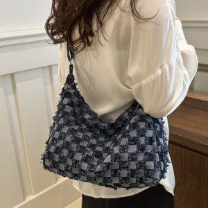 Women's Denim Dumpling Crossbody Bag - Large Capacity Summer Shoulder Tote in Trendy Korean Style 2025