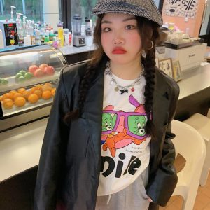 Women's Floral Print T-Shirt, Short Sleeve, Loose Fit, Plus Size, Trendy Spring/Summer 2025 Casual Top