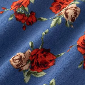 Women's French-Style Floral A-Line Dress - Blue V-Neck Vacation Dress for Summer 2025 - Chic 90s Inspired Fashion