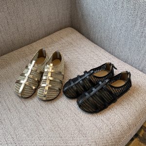 Women's Genuine Leather Roman Sandals 2025 Summer Hollow Mesh Back Zipper Flat Shoes, Boho Chic Style, Comfortable Footwear