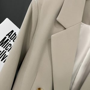 Women's Gray British Style Blazer, Trendy Small Suit Jacket for Spring & Autumn 2025, Chic Commuter Fashion