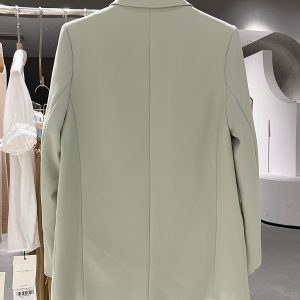 Women's Green Casual Suit Jacket - Trendy Spring Autumn Style for Petite Sizes, Chic Fashion Must-Have