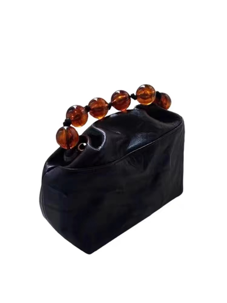 Women's High-End Textured Beaded Black Tote Crossbody Bag - 2024 Spring Summer Chinese Style Commuter Accessory Women's High-End Textured Beaded Black Tote Crossbody Bag - 2024 Spring Summer Chinese Style Commuter Accessory