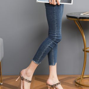 Women's High-Heeled One-Strap Slippers, Trendy Studded Summer Sandals, Versatile Cool Shoes for Outdoor Wear 2025