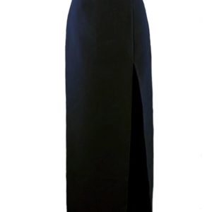 Women's High Waist Bodycon Midi Skirt with Front Slit - Versatile Korean Style Pencil Skirt for Spring Summer Fashion