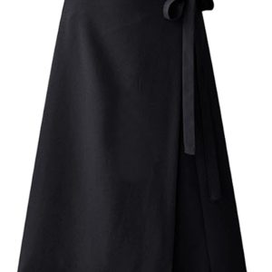 Women's High Waist Midi Strap Dress - Irregular Split A-Line Skirt for Spring Summer 2025