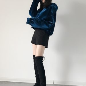 Women's High-Waisted A-Line Shorts, Versatile Wide-Leg Korean Style Casual Pants with Pockets, Slimming Fit