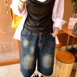 Women's High-Waisted Slim Straight Wide-Leg Seven-Point Jeans - Versatile Spring Fashion for Casual Style