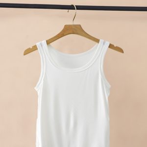 Women's Knitted Layering Vest, White Basic Camisole & Black Sleeveless Top - Trendy Summer Essentials for Chic Outfits