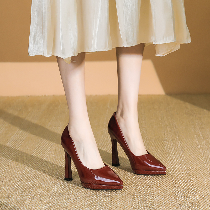 Women's Korean Style High Heels 12CM Thin Heels, Versatile Spring Pointed Toe Platform Pumps for Parties Women's Korean Style High Heels 12CM Thin Heels, Versatile Spring Pointed Toe Platform Pumps for Parties