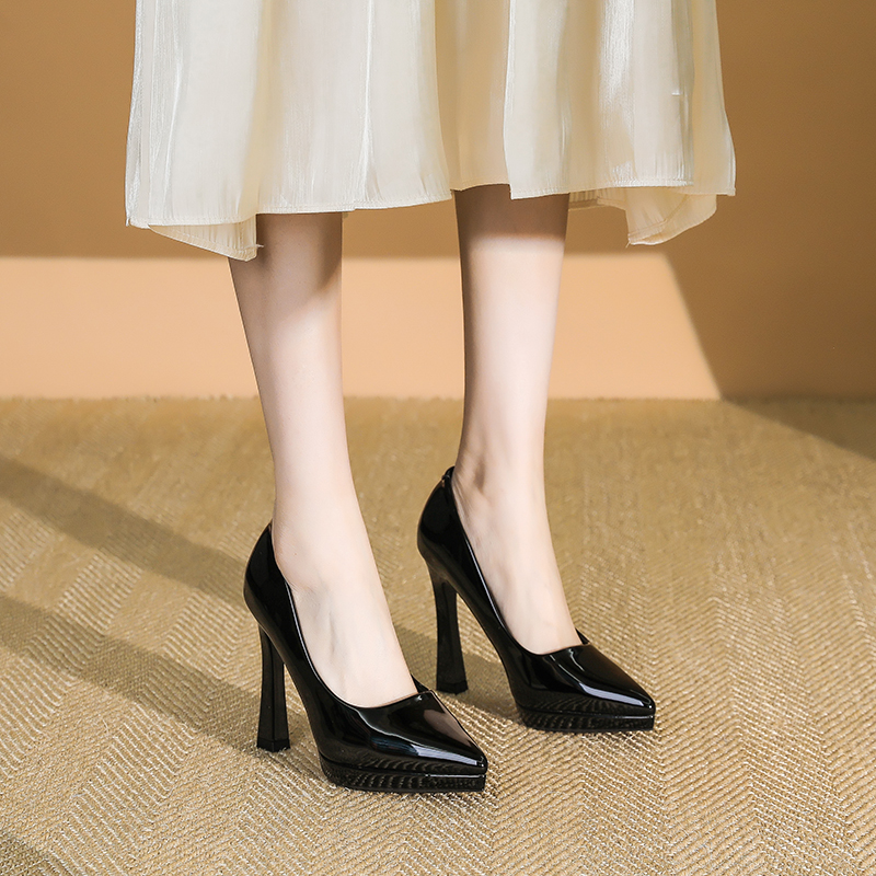 Women's Korean Style High Heels 12CM Thin Heels, Versatile Spring Pointed Toe Platform Pumps for Parties Women's Korean Style High Heels 12CM Thin Heels, Versatile Spring Pointed Toe Platform Pumps for Parties