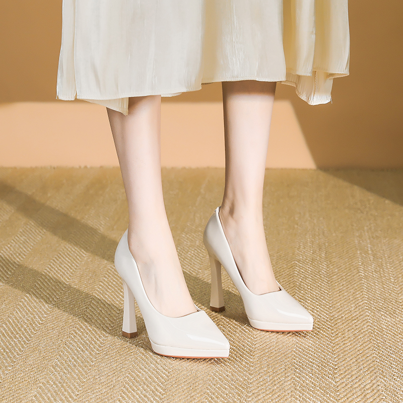 Women's Korean Style High Heels 12CM Thin Heels, Versatile Spring Pointed Toe Platform Pumps for Parties Women's Korean Style High Heels 12CM Thin Heels, Versatile Spring Pointed Toe Platform Pumps for Parties