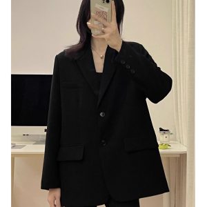 Women's Korean Style Petite Small Suit Jacket - High-End Street Style for Spring & Autumn 2025 - Trendy & Fashionable