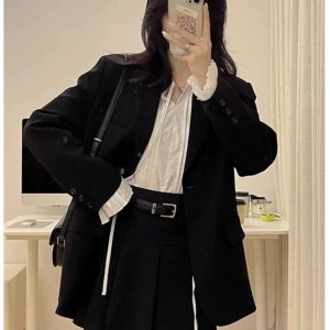 Women's Korean Style Petite Small Suit Jacket - High-End Street Style for Spring & Autumn 2025 - Trendy & Fashionable