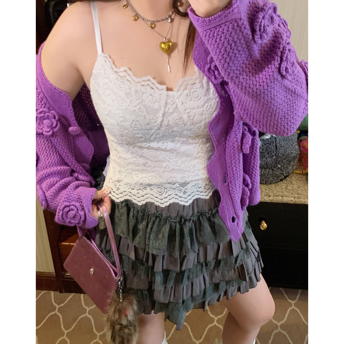 Women's Lace Camisole Tank Top - Stunning White Layering Piece for Spring/Summer 2025, Y2K Fashion Essential