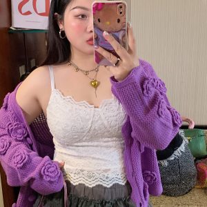 Women's Lace Camisole Tank Top - Stunning White Layering Piece for Spring/Summer 2025, Y2K Fashion Essential