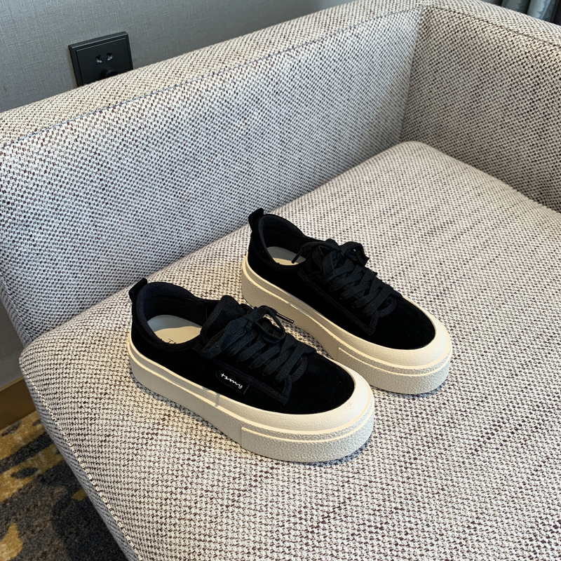 Women's Lace-Up Leopard Print Sneakers, Suede & Genuine Leather, Thick-Soled Casual Shoes, Trendy Spring 2025 Fashion Footwear