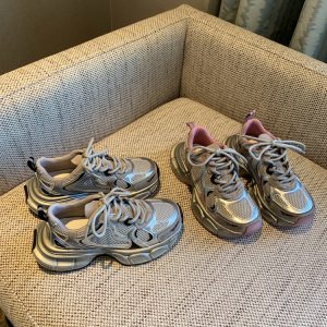 Women's Lightweight Breathable Mesh Lace-Up Dad Shoes - 2025 New Thick-Soled Sports Leisure Footwear for Comfort and Style