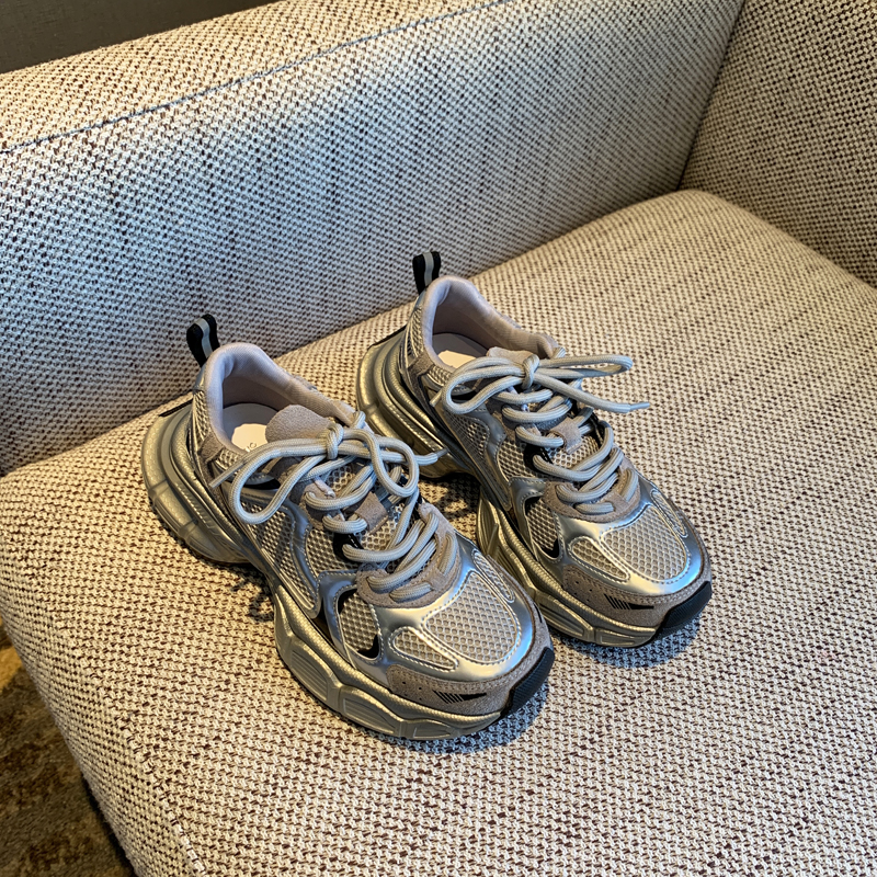 Women's Lightweight Breathable Mesh Lace-Up Dad Shoes - 2025 New Thick-Soled Sports Leisure Footwear for Comfort and Style