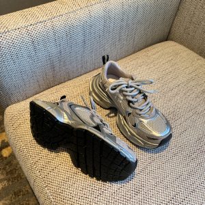 Women's Lightweight Breathable Mesh Lace-Up Dad Shoes - 2025 New Thick-Soled Sports Leisure Footwear for Comfort and Style