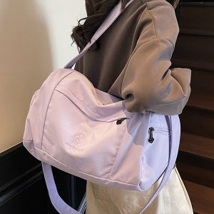 Women's Lightweight Fitness Sports Bag - Large Capacity Commuting Shoulder Crossbody Bag for Travel and Short Trips