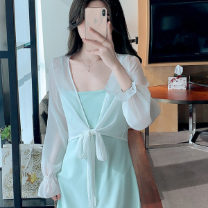 Women's Long Sleeve Sun Protection Shirt Jacket - Summer Knit Lace Cover-Up, Lightweight Shawl Top for Skirts and Dresses