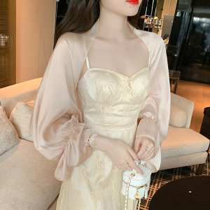 Women's Long Sleeve Sun Protection Shirt Jacket - Summer Knit Lace Cover-Up, Lightweight Shawl Top for Skirts and Dresses