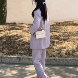 Women's Loose Korean-Style Blazer Suit Set for Autumn 2025, Casual Professional Fashion Wear